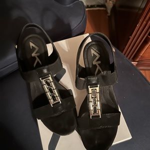 Anne Klein Sports black wedges open toe size 8.5